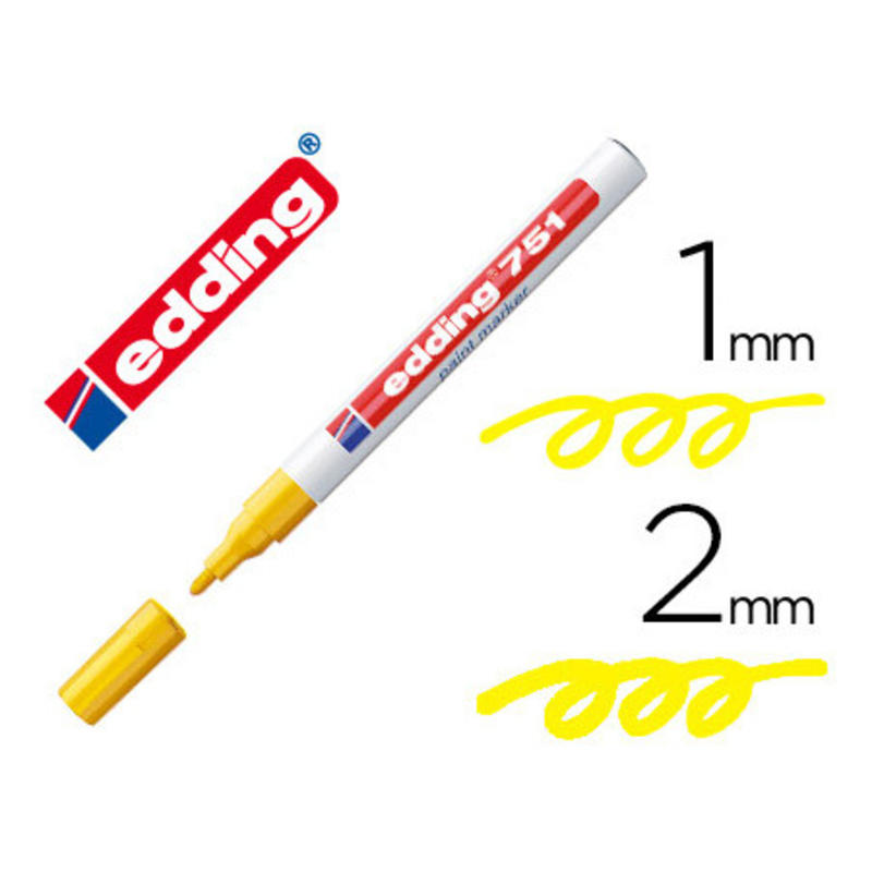 Rotulador edding punta fibra 751 amarillo punta redonda 1-2 mm