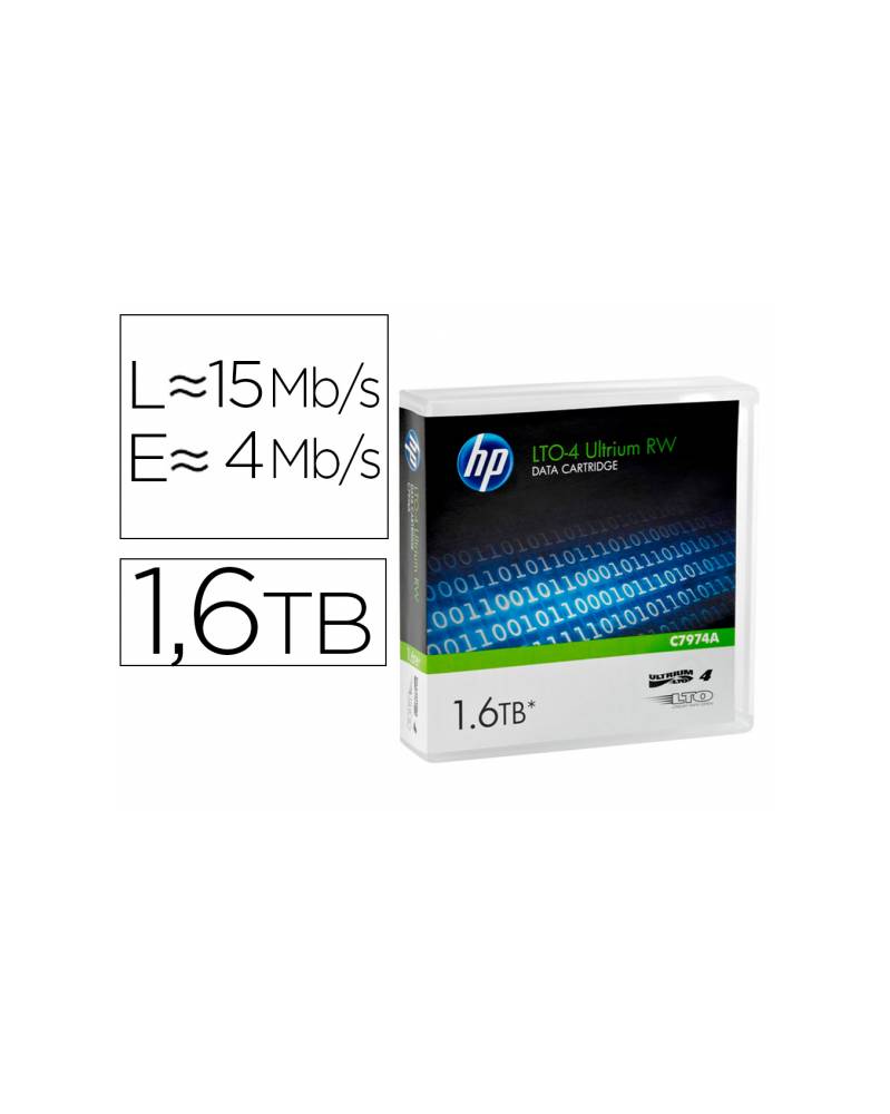 Ink-jet hp de datos ultrium 4 1.6tb rw/1000 paginas