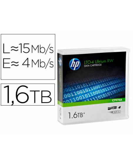 Ink-jet hp de datos ultrium 4 1.6tb rw/1000 paginas