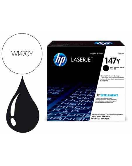 Toner hp 147y enterprise m611dn / m612dn / m635z / m636z / m635h mfp / m636fh mfp negro 42000 paginas