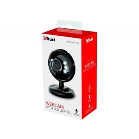 Camara webcam trust spotlight pro con microfono y luces led 640x480 usb 2.0 color negro