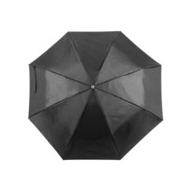 Paraguas plegable negro de poliester 96 cm de diametro apertura manual cierre con velcro y funda individual