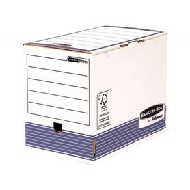Caja archivo definitivo fellowes a4 carton reciclado 100% lomo 200 mm montaje automatico color azul