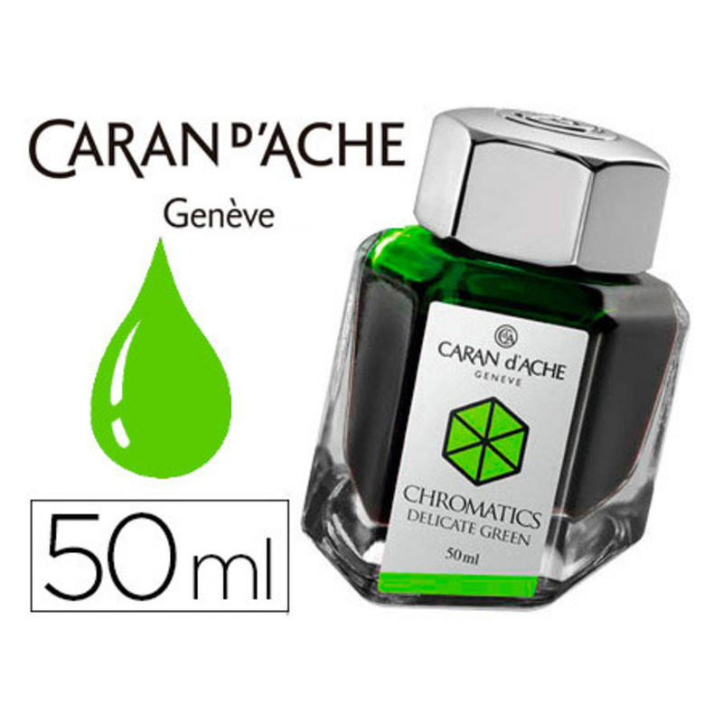 Tinta estilografica caran dache chromatics de 50 ml verde delicado