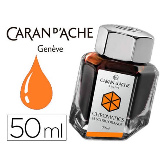 Tinta estilografica caran dache chromatics de 50 ml naranja electrico