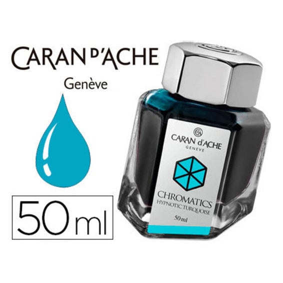 Tinta estilografica caran dache chromatics de 50 ml turquesa hipnotico