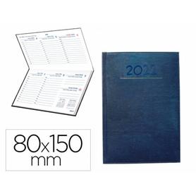 Agenda encuadernada liderpapel creta 8x15 cm 2022 semana vista color azul papel 70 gr