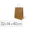 Bolsa de papel basika kraft reciclado asa retorcida liso natural tamaño "l" 320x140x400 mm