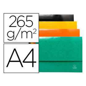 Subcarpeta cartulina lustrada con bolsa exacompta iderama din a4 colores surtidos 265 gr