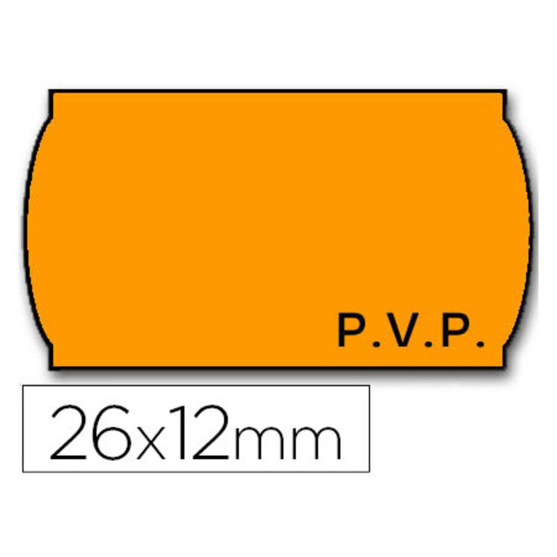 Etiquetas meto onduladas 26 x 12 mm fluor naranja pvp adh 2 rollo 1500 etiquetas troqueladas para etiquetadora tovel