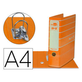 Archivador de palanca liderpap el a4 filing system forrado con rado lomo 75mm naranja compresor metalico