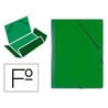 Carpeta de gomas Saro folio de cartón de color verde