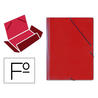 Carpeta de gomas Saro folio de cartón de color rojo
