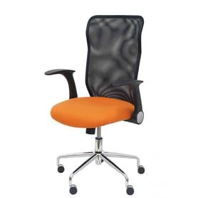 Silla Minaya respaldo malla negro asiento bali naranja