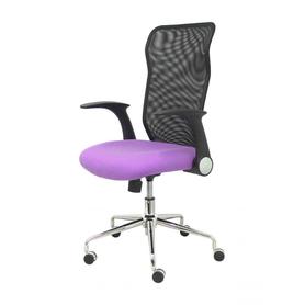 Silla Minaya respaldo malla negro asiento bali lila