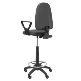 Taburete Ayna similpiel negro con brazos