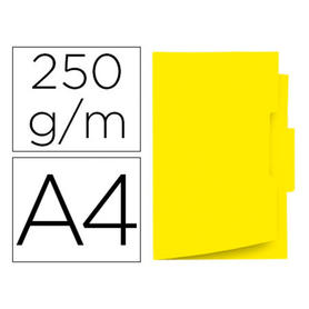 Subcarpeta cartulina gio din a4 pestaña central 250 g/m2 amarillo