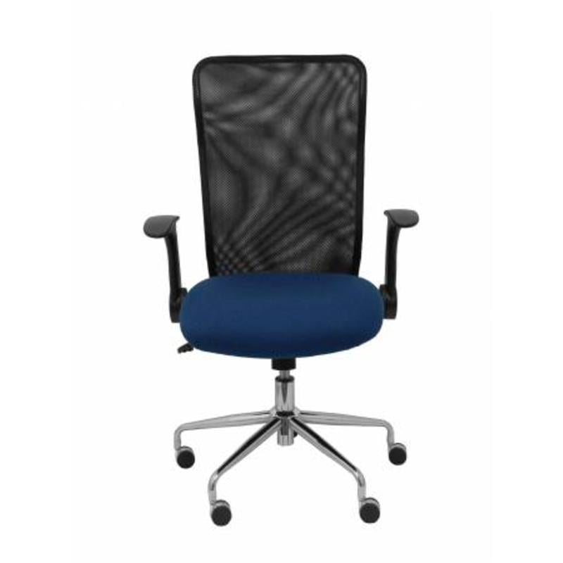 Silla Minaya respaldo malla negro asiento bali azul marino