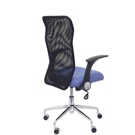 Silla Minaya respaldo malla negro asiento bali azul claro