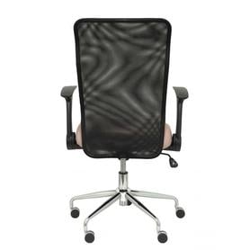 Silla Minaya respaldo malla negro asiento bali rosa pálido