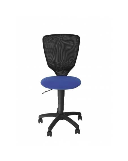 Silla juvenil Júcar respaldo malla negro asiento arán azul