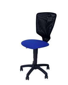 Silla juvenil Júcar respaldo malla negro asiento arán azul