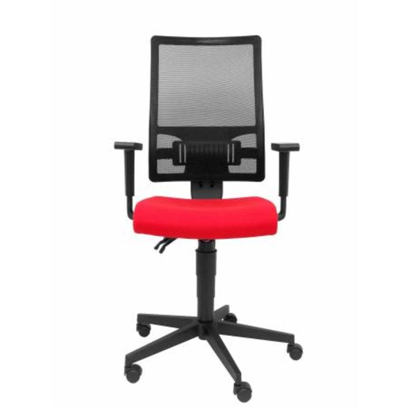 Silla Povedilla respaldo malla negro asiento bali rojo