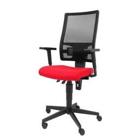 Silla Povedilla respaldo malla negro asiento bali rojo