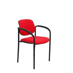 Silla fija Villalgordo bali rojo chasis negro con brazos