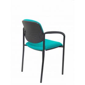 Silla fija Villalgordo bali verde chasis negro con brazos