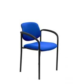 Silla fija Villalgordo bali azul marino chasis negro con brazos