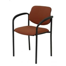 Silla fija Villalgordo bali marrón chasis negro con brazos