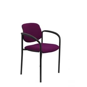 Silla fija Villalgordo bali morado chasis negro con brazos