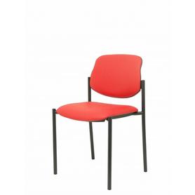 Silla fija Villalgordo similpiel rojo chasis negro