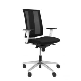 Silla Cózar blanca con respaldo malla asiento bali negro