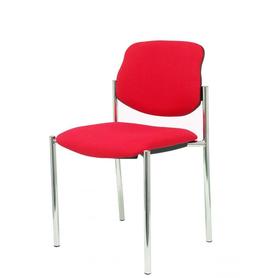 Silla fija Villalgordo bali rojo chasis cromo