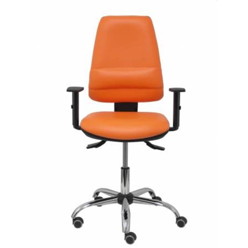 Silla Elche S 24 horas similpiel naranja con refuerzo lumbar