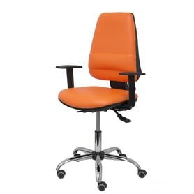 Silla Elche S 24 horas similpiel naranja con refuerzo lumbar