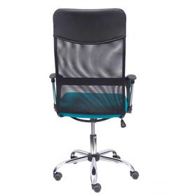 Silla Gontar respaldo malla negro asiento turquesa