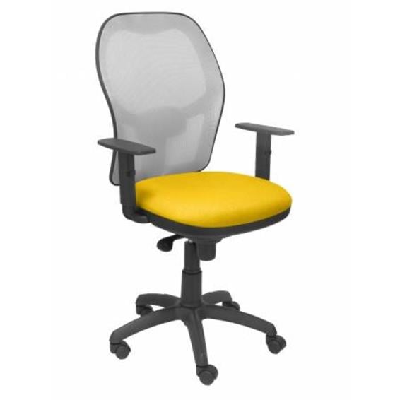 Silla Jorquera malla gris asiento bali amarillo