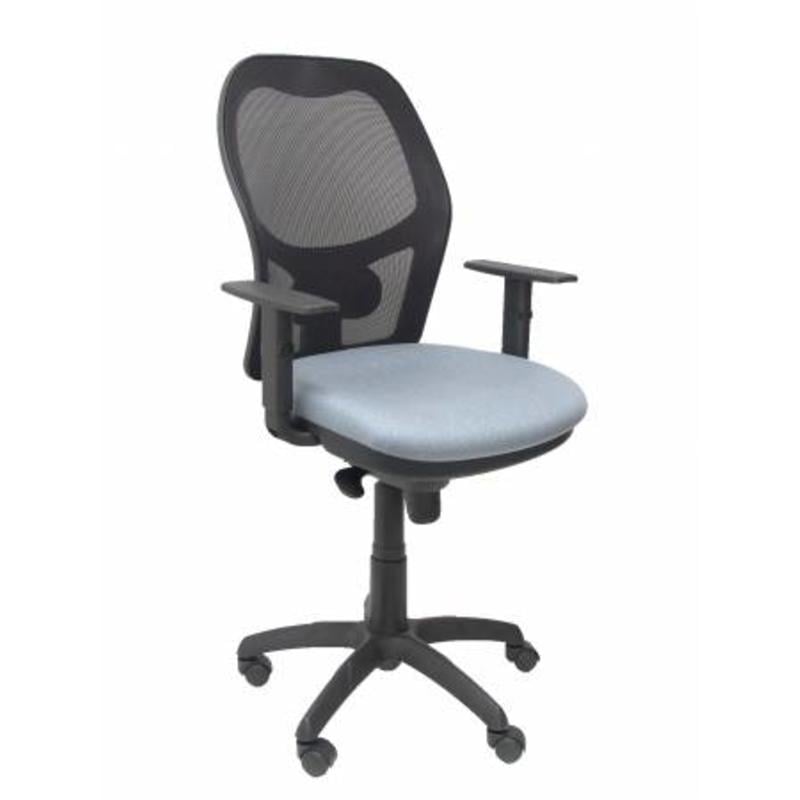 Silla Jorquera malla negra asiento bali gris claro