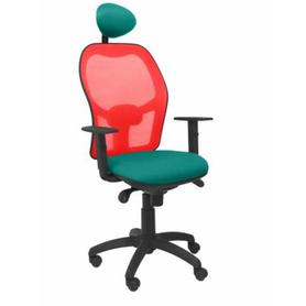 Silla Jorquera malla roja asiento bali verde claro con cabecero fijo