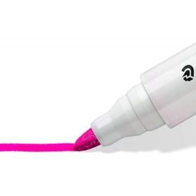 Rotulador staedtler lumocolor 351 para pizarra blanca punta redonda 2 mm recargable color rosa