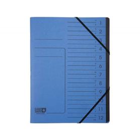 Carpeta exacompta clean safe clasificadora 12 departamentos din a4 con gomas carton azul