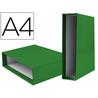 Caja archivador liderpapel de palanca carton din-a4 documenta lomo 75mm color verde - CZ25