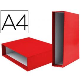Caja archivador liderpapel de palanca carton din-a4 documenta lomo 75mm color rojo - CZ23