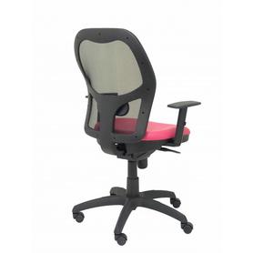 Silla Jorquera malla negra asiento similpiel rosa