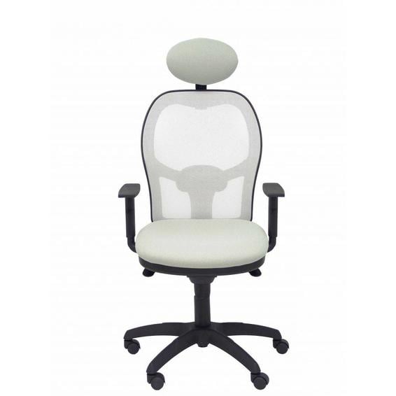 Silla Jorquera malla blanca asiento bali gris claro con cabecero fijo