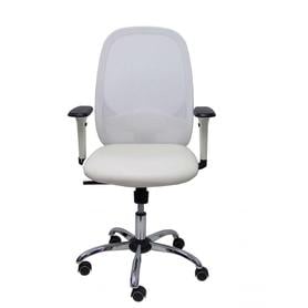 Silla Cilanco blanca malla blanca asto similpiel blanco brazo reg. base crom RP