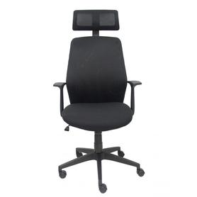 Silla Parolis respaldo malla negro con cabecero y asiento 3D